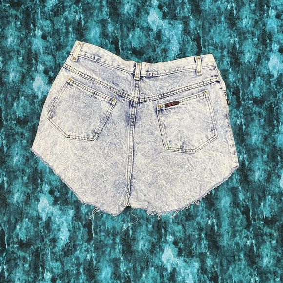 Vintage Sasson Jean Shorts 80s 90s 15/16 Acid Wash - Picture 2 of 3
